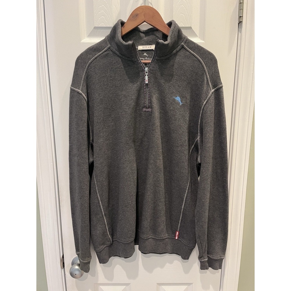 Tommy Bahama Relax Quarter Zip Pullover S Men's L/G Casual Mock Neck Sweatshirt